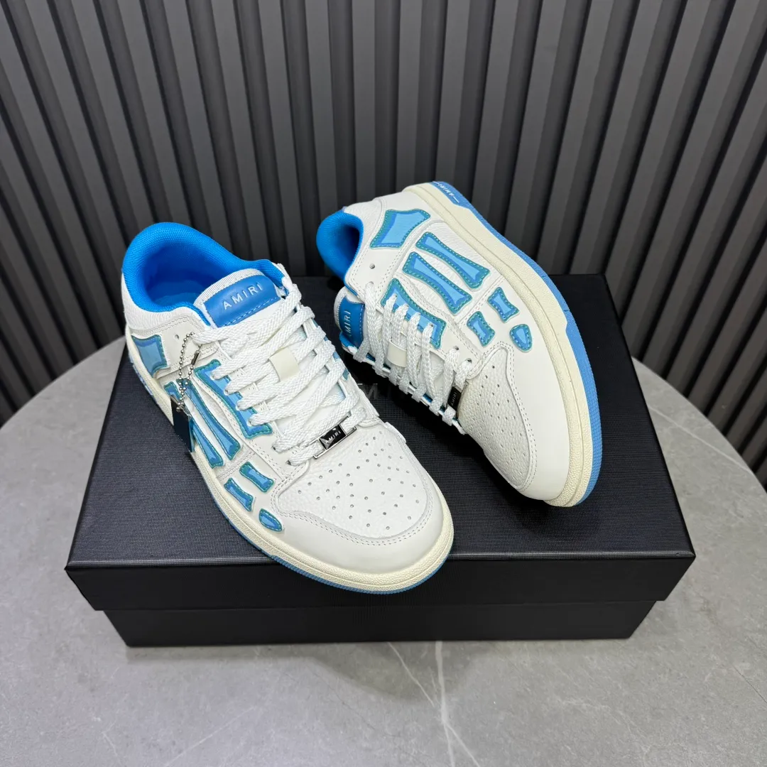 Men's men's shoes 💰600 AMIRI high street sneakers with bone sports shoes, toe layer cowhide upper, upper side bones, hand-stitched, good three-dimensional effect, customized metal LOGO, size 38-45 46